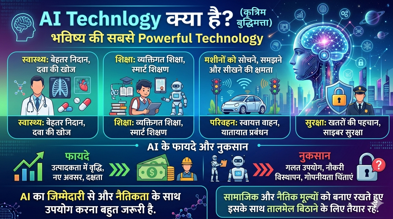 AI Technology क्या है? (Artificial Intelligence) – Future की सबसे Powerful Technology